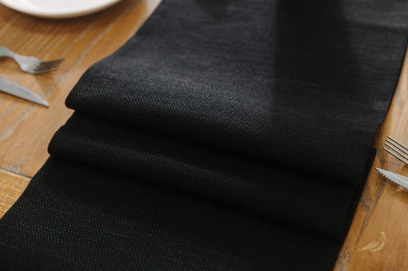 NATUS WEAVER Dinning Table Runner 12 x 60 Inches Farmhouse Kitchen Coffee Burlap Table Runner for Holiday Party, Black - Image 5